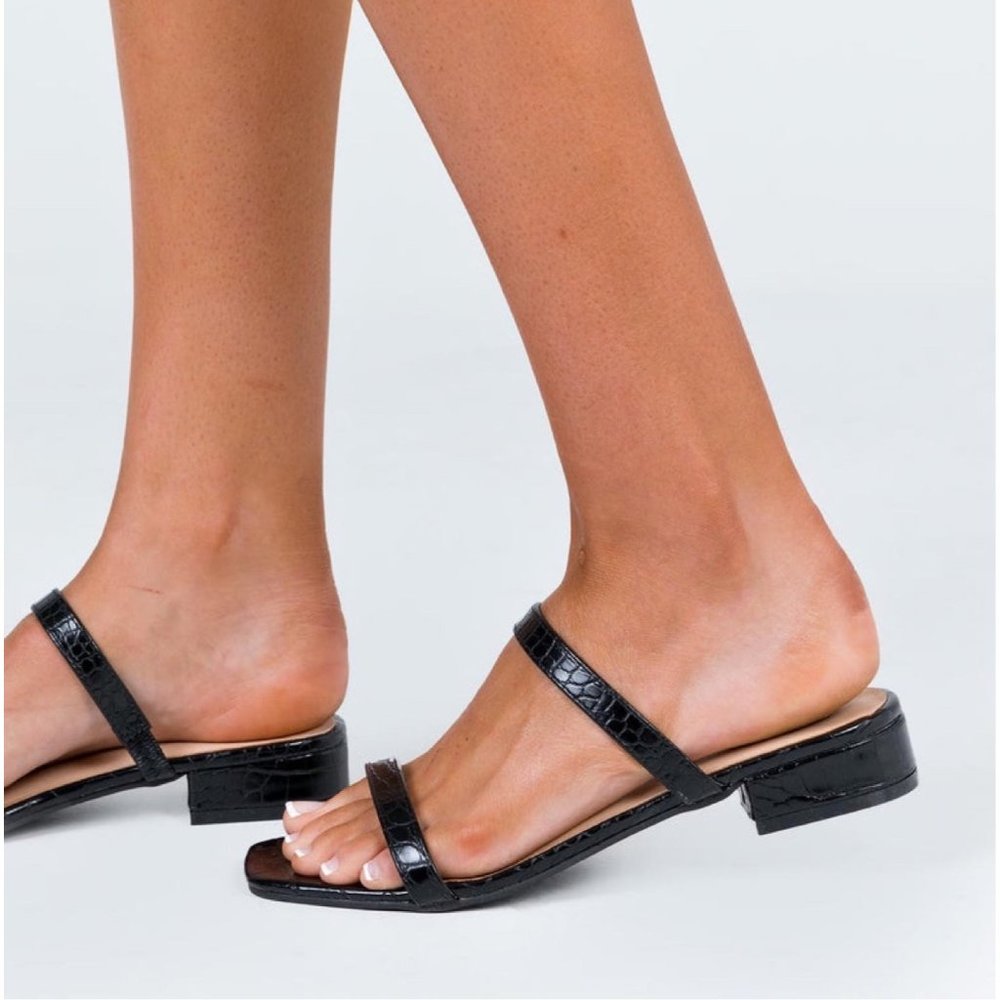 Princess Polly Therapy Beatrix Black Sandal Sz 9